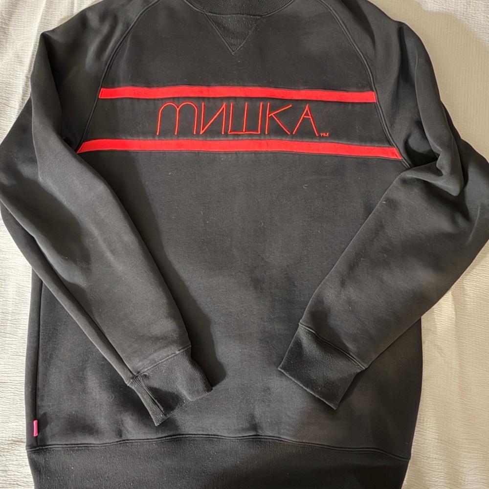 Vintage Mishka Men's Black and Red Crewneck Sweater
